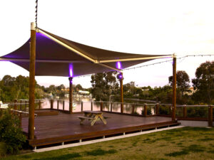 A river stage with stunning views