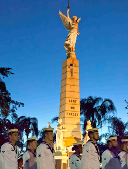 ANZAC Day dawn service held at the historic cenotaph memorial